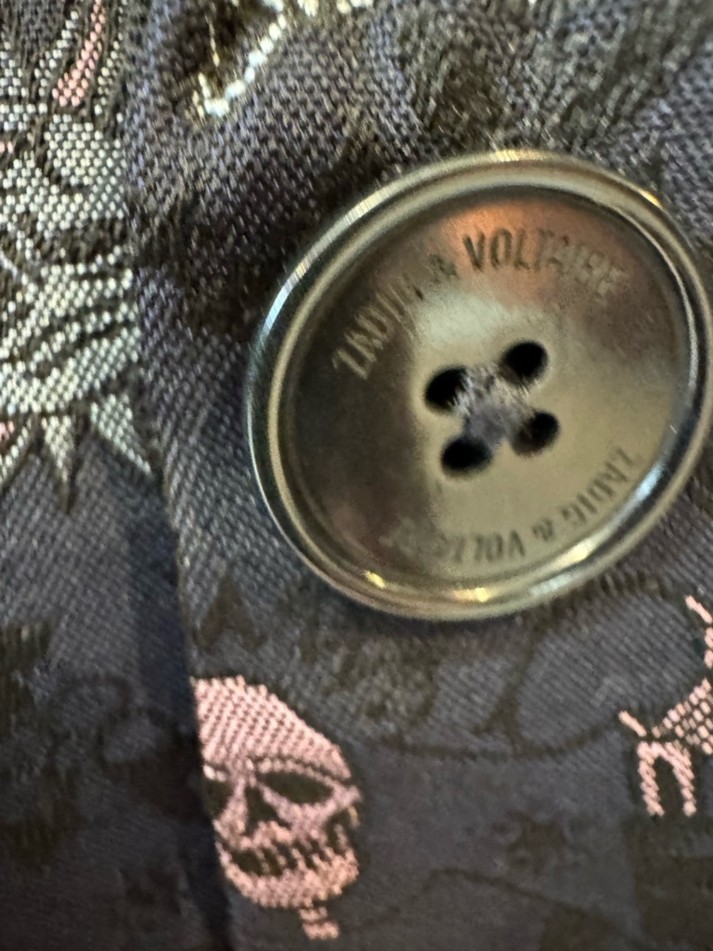 Zadig & Voltaire Victor Tattoo-Print Blazer size 38 FR OR us 6 skull skeleton - Picture 6 of 12